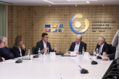 Reunión de la CCE con el consejero de Obras Públicas, Vivienda y Movilidad y la directora general de Transportes y Movilidad del Gobierno de Canarias