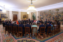 El vicepresidente ejecutivo de la CCE, en la audiencia de S. M. el Rey Don Felipe VI al nuevo Comité Ejecutivo de CEPYME, en el Palacio de la Zarzuela.