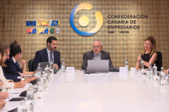 La Comisión de Asuntos Económicos de la CCE se reúne con el Viceconsejero de Economía e Internacionalización del Gobierno de Canarias, Gustavo González de Vega, y la Directora General de Autónomos, Mónica Nuez